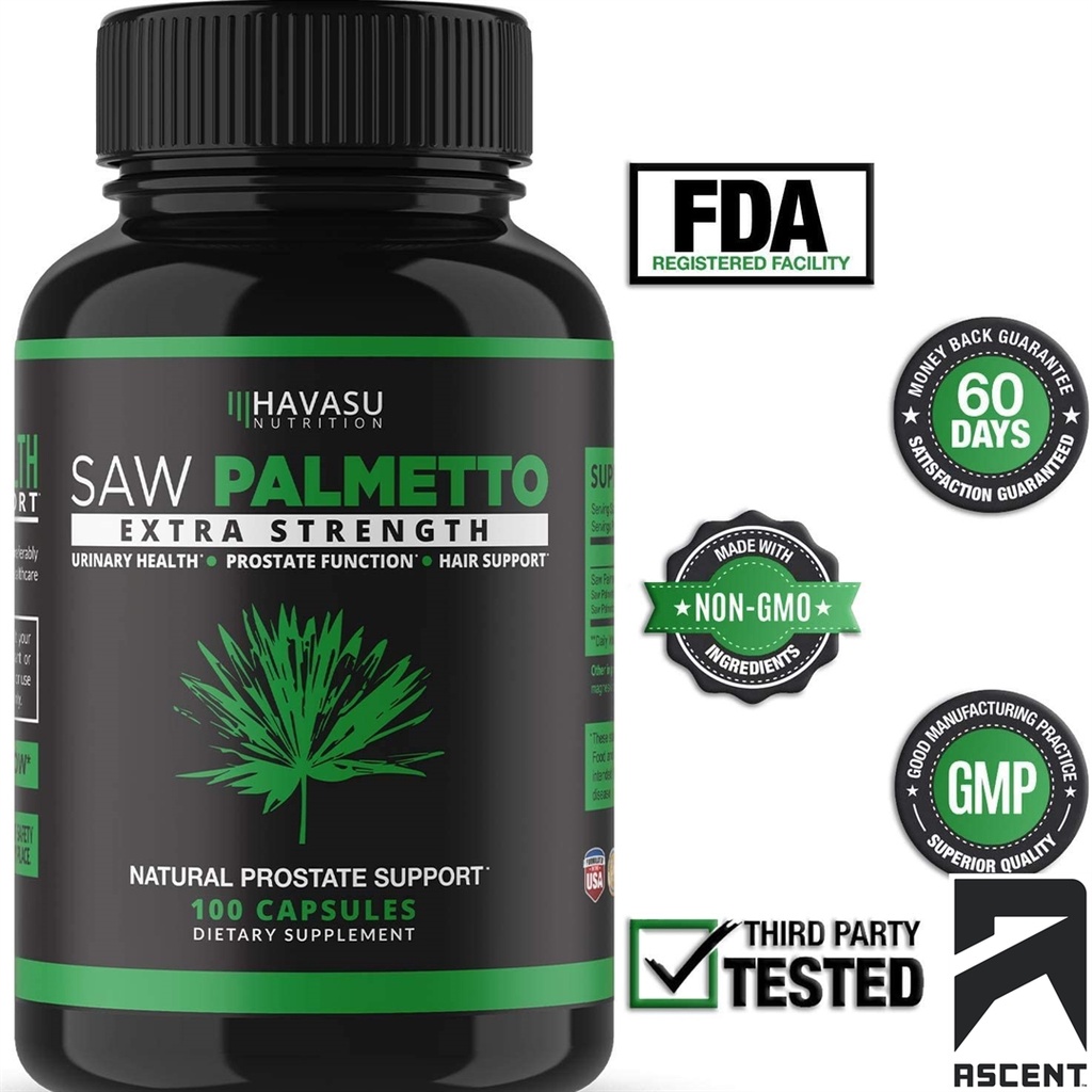 Saw Palmetto bán chạy nhất thế giới HAVASU hỗ trợ tuyến tiền liệt, hói đầu : 500mg 100 viên