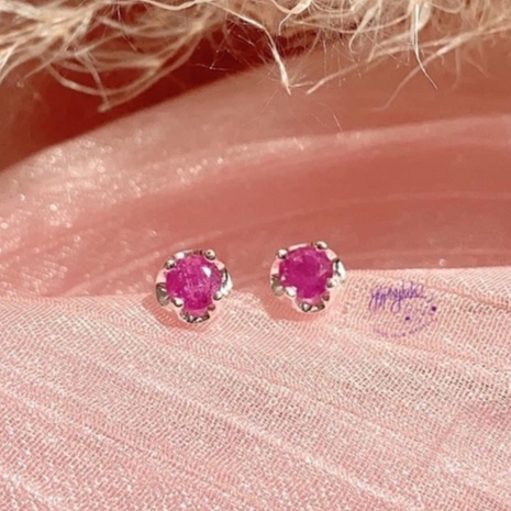 Bông Tai Đá Ruby Hồng Thiên Nhiên Tượng Trưng Tình Yêu SP003236 Gypsy.lala