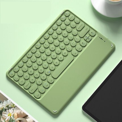 Xumu For iPad Pro 2021 Air 4 4th 10.9 inch 2020 Portable Round Keycap Single Keyboard Wireless Bluetooth Trackpad Keyboard For Huawei Tablet Android IOS Windows Smart Phone Button Key Cap Touchpad Keyboard