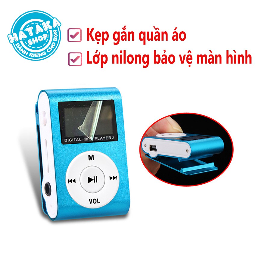 Máy nghe nhạc tặng thẻ nhớ, tai nghe và dây sạc-MINI có màn hình