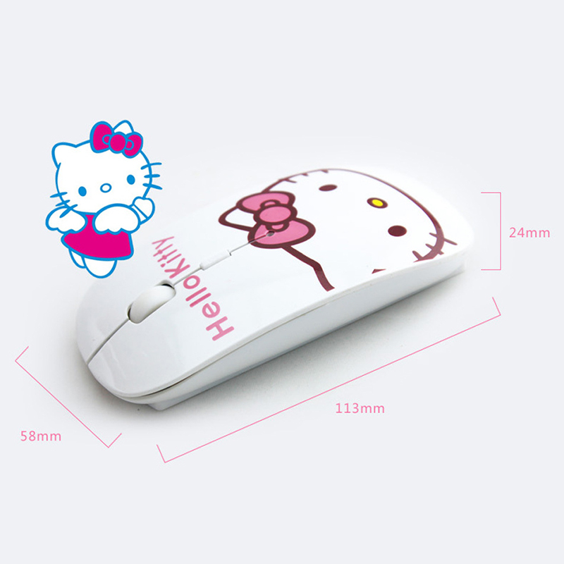 HELLOKITTY chuột không dây Siêu Mỏng In Hình Doraemon / Hello Kitty / Doraemon Đáng Yêu