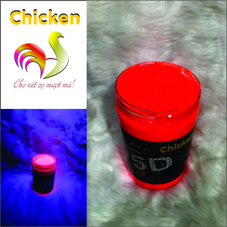 Màu Acrylic Phản Quang Hũ 120ml CHICKEN 5D Phát Sáng Trong Bóng Tối Dưới Ánh Đèn UV Fluorescent Acrylic Paint