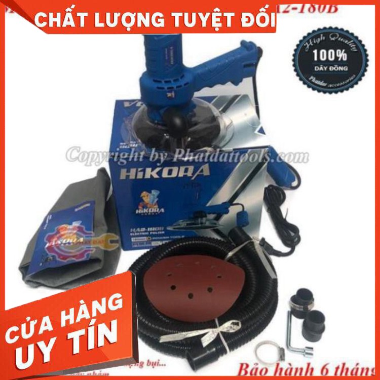 Máy chà nhám tường làm sơn bả HIKORA HA2-180B-Hàng chính hãng-Bảo hành 6 tháng-Đầy đủ phụ kiện 100% dây đồng