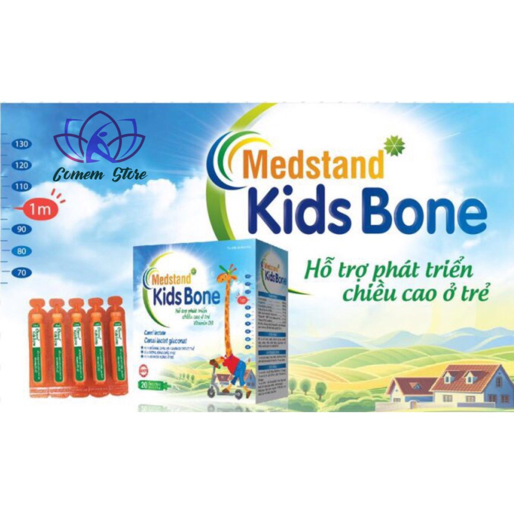 MEDSTAND KIDS BONE – Hỗ trợ phát triển chiều cao ở trẻ, bổ sung canxi và vitamin D3 (20 ống )