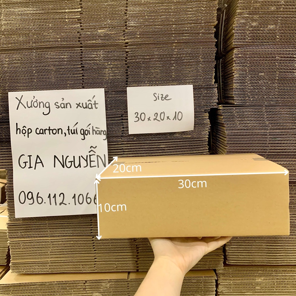 10 hộp carton 30x20x10, thùng giấy đóng gói hàng vận chuyển Gia Nguyễn