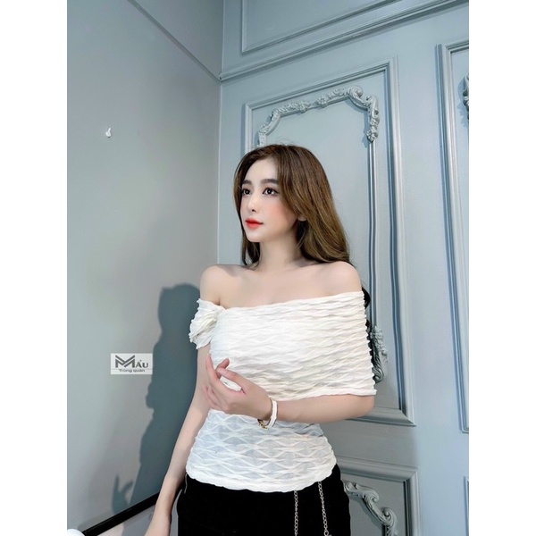 Áo lệch vai xốp nhăn phong cách Hàn Quốc ( Freeship) | BigBuy360 - bigbuy360.vn
