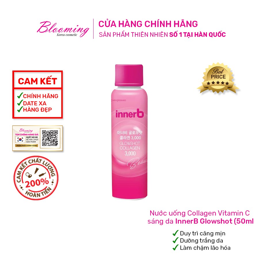 Nước uống Collagen Vitamin C sáng da InnerB Glowshot 50ml | BigBuy360 - bigbuy360.vn