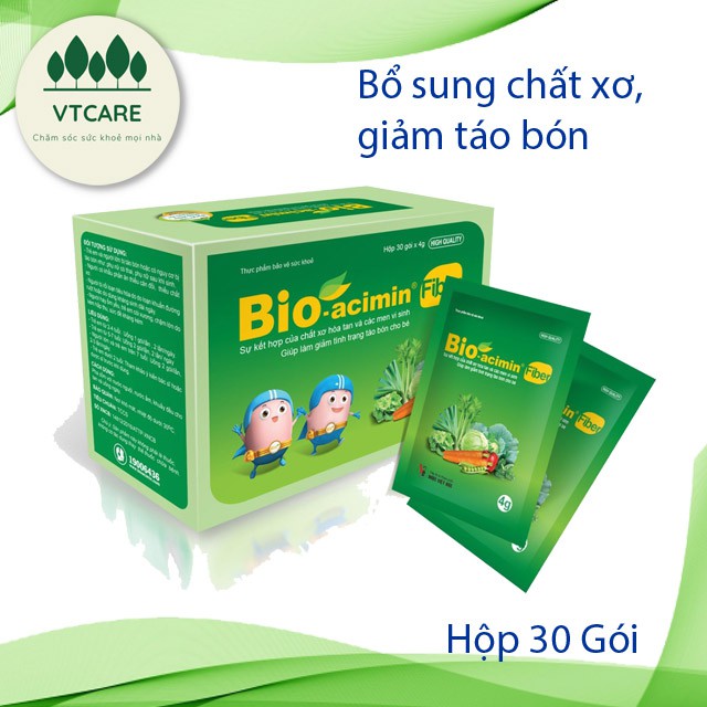 Men Vi Sinh Bổ Sung Chất Xơ, Hỗ Trợ Tiêu Hóa Giảm Táo Bón Bio-acimin Fiber Hộp 30 Viên