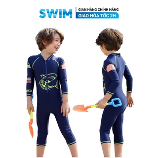 Bộ Đồ Bơi Lặn SWIM Một Mảnh Dài Tay Kèm Mũ Cho Trẻ Em Và Người Lớn