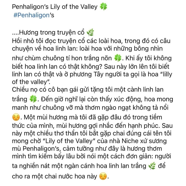 Nước hoa unisex Penhaligon's Orange Blossom - Lily Of The Valley - Zizonia có sẵn