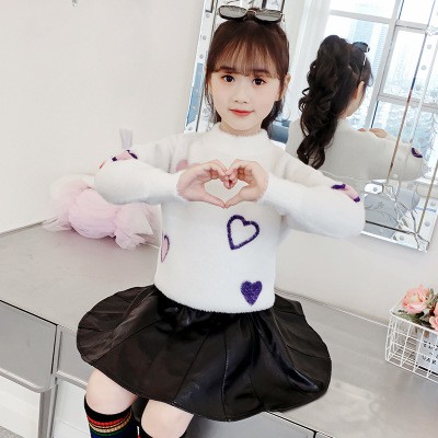 Áo len bé gái lớn họa tiết trái tim size 15-50kg (HÀNG QCCC) [AL17]