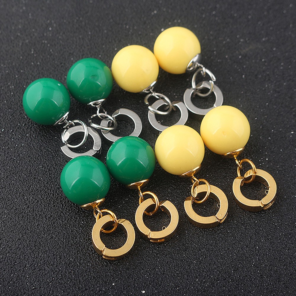 Đôi khuyên tai dạng kẹp đính quả cầu vàng/ xanh lá cây hóa trang nhân vật anime Zoro Potara Son Goku thời trang unisex