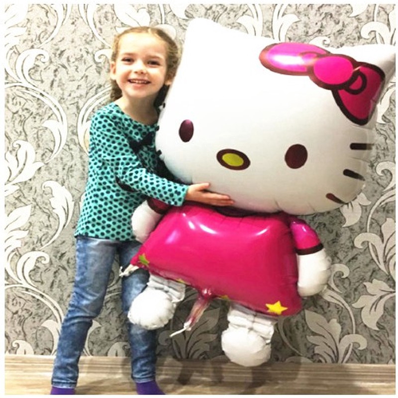 Bong Bóng Tráng Nhôm Hình hello kitty Kích Cỡ Lớn 116cm