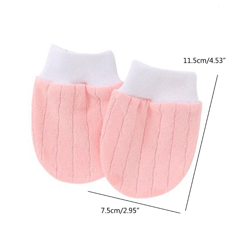1 Cặp Găng Tay Cotton Bảo Vệ Chống Trầy Xước Cho Bé Sơ Sinh