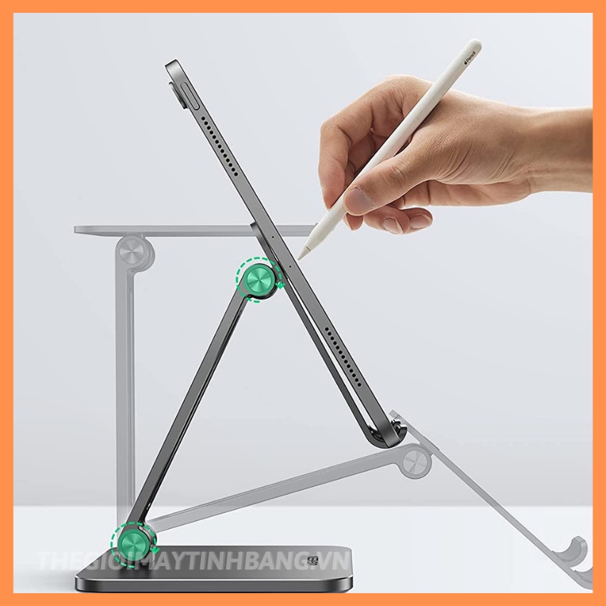 Giá đỡ Máy tính bảng Điện thoại. Chất liệu  Hợp kim Nhôm Cao cấp  Xoay Gập Đa năng- Aluminium Tablet Holder (Large size)