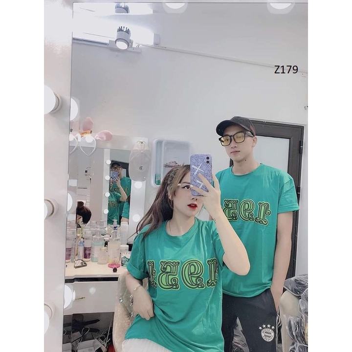 Áo Thun, áo phông túi zip Siêu Đẹp Cotton Freesize Z64 Chất Mịn Mát màu xanh