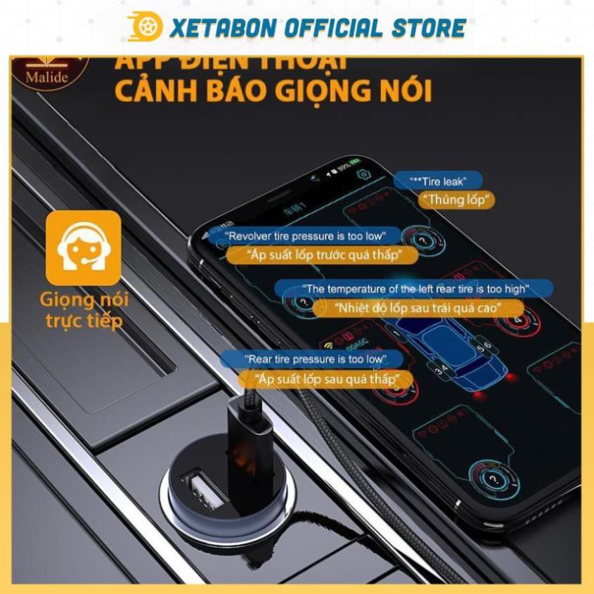 Cảm biến áp suất lốp van ngoài Malide kết nối APP di động + Đầu thu mini cảnh báo giọng nói - Model B03R03