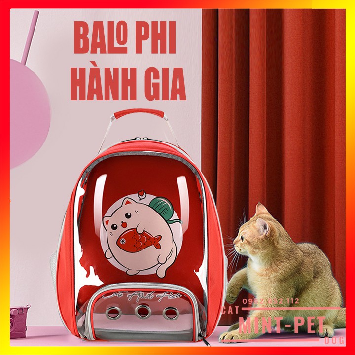 Ba lô Phi Hành Gia Vận Chuyển Chó Mèo Thú Cưng Dạng Nhựa Dẻo Gấp Gọn #MintPet