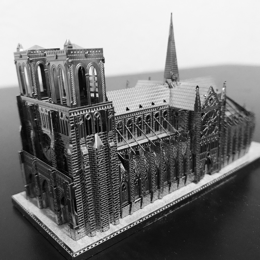 Mô Hình Kim Loại Lắp Ráp 3D Metal Mosaic Nhà Thờ Đức Bà Notre Dame De Paris