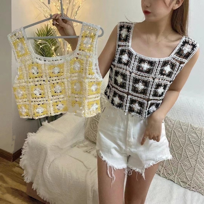 Áo Croptop Sát Nách Phối Ren Thời Trang Mùa Hè Cho Nữ