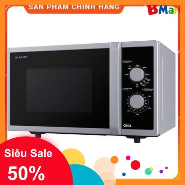 [Hỏa tốc 1 giờ] [FreeShip] Lò vi sóng cơ có nướng 23L Sharp R-G322VN-S, hàng chính hãng - BH 1 năm  - BM NEW