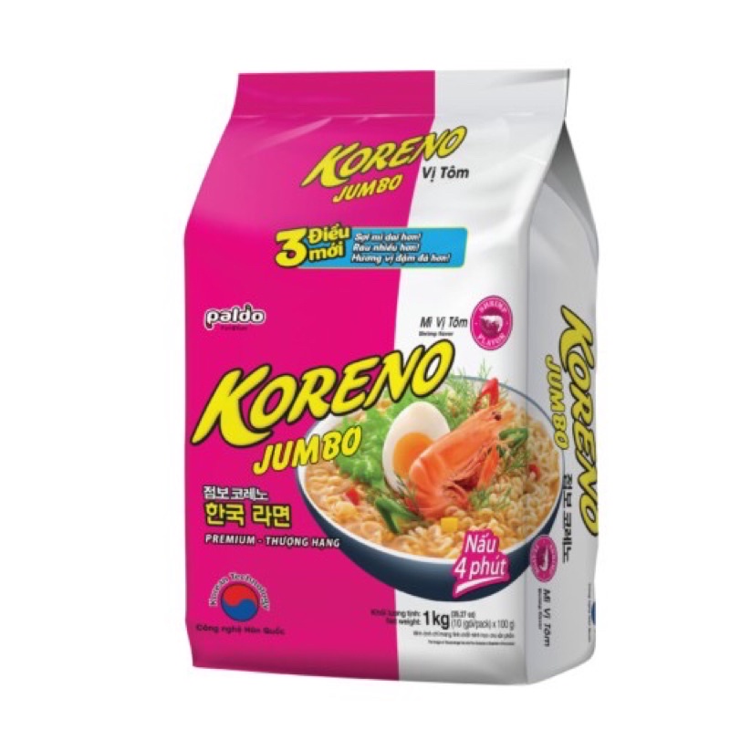 MÌ KORENO JUMBO HÀN QUỐC 1KG ĐỦ VỊ