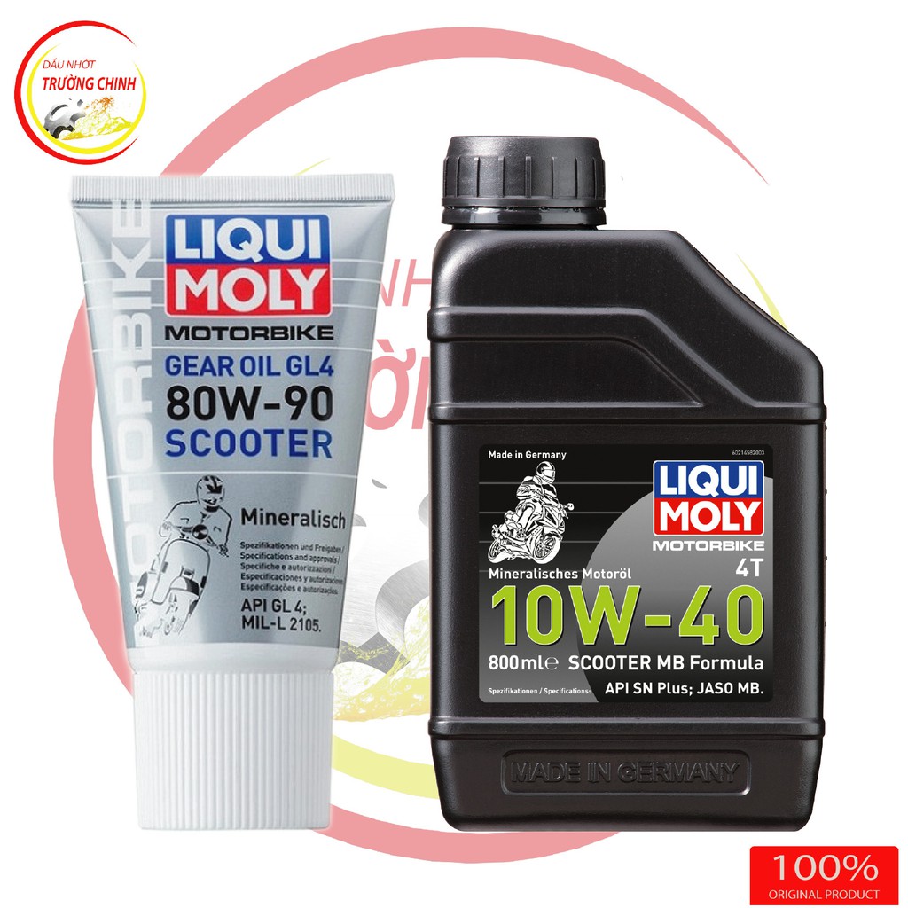 Combo nhớt Liqui Moly Scooter 10W40 MB Formula 800ML và hộp số Liqui dành cho xe tay ga