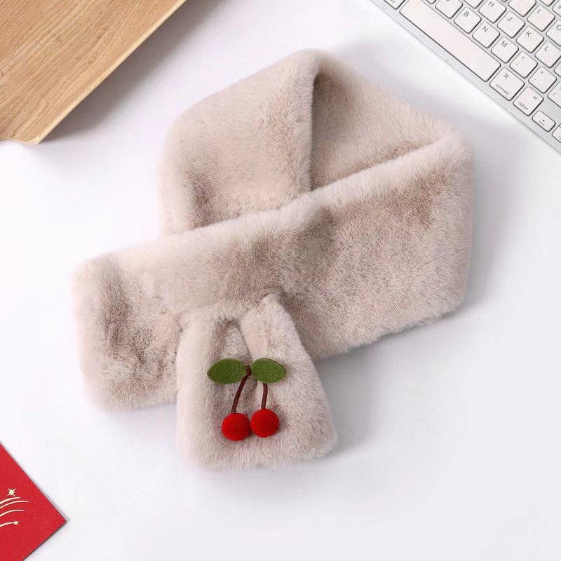 Khăn lông quàng cổ quả cherry dành cho bé gái cực dễ thương mã T42