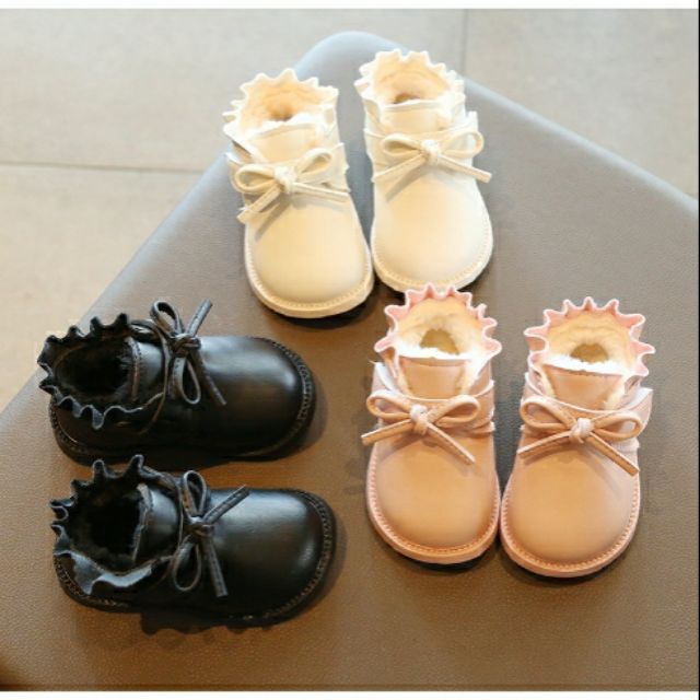 Boot nơ xinh lót lông êm nhẹ cho bé(cam kết y hình)