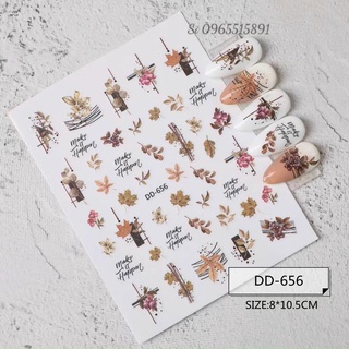 Sticker dán móng nail hoa lá trang trí móng mã DD-656