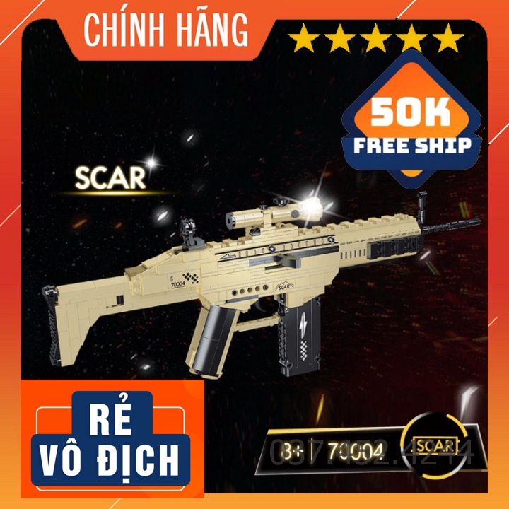 Đồ Chơi học tậpFreeshipLắp Ráp Kiểu Lego Mô Hình SCAR Grey Rael PUBG Model 70004 (400+PCS)