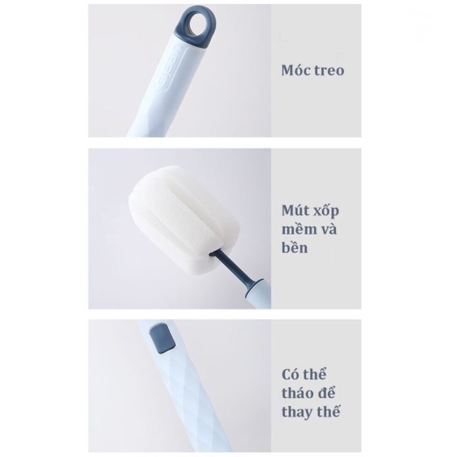 Cọ Rửa Bình Sữa Mút Xốp Siêu Sạch