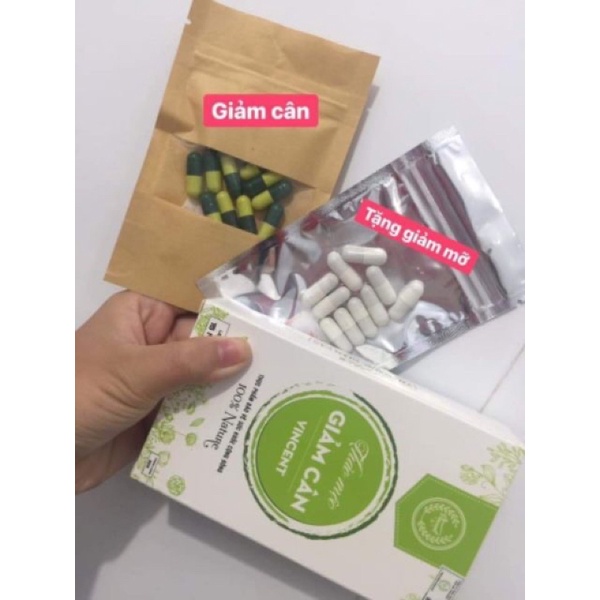 Giảm cân VINCENT liệu trình 15ngày - 30 ngày tặng viên detox giảm mỡ bụng an toàn, hiệu quả.