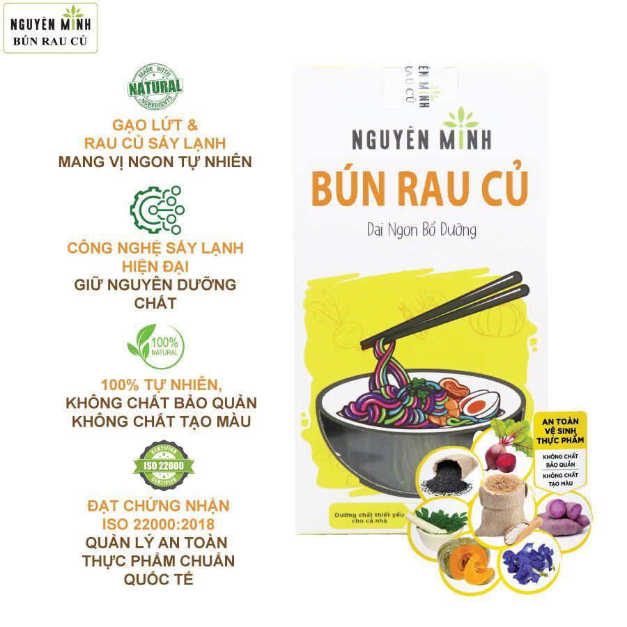 Mì Rau Củ Nguyên Minh 300gr, Dinh Dưỡng, Nhiều Vitamin Khoáng Chất, Không Hóa Chất