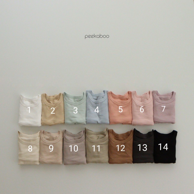 Bộ cộc áo quần rời gân trơn Peekaboo nội địa Hàn