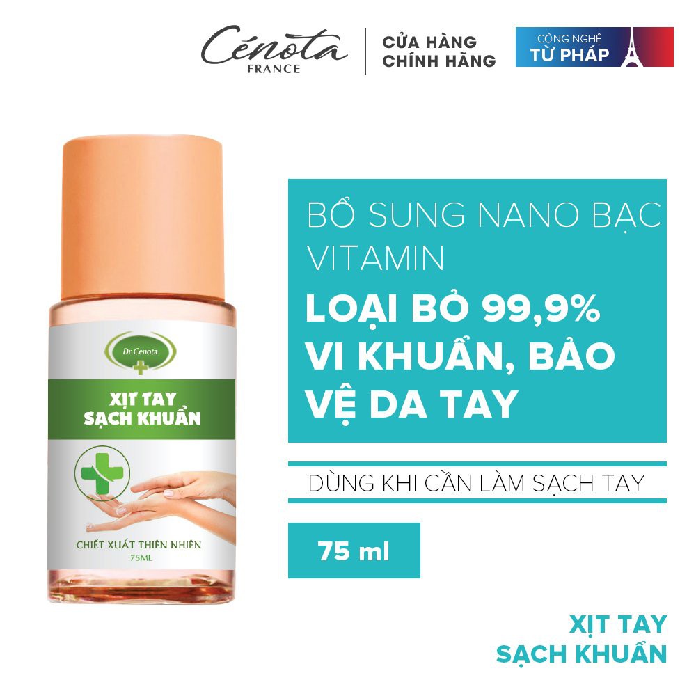 Xịt sát khuẩn Cenota bảo vệ da tay 75ml