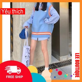 Áo gile len mỏng dáng rộng Ulzzang Hàn Quốc màu trơn dễ phối đồ - 011