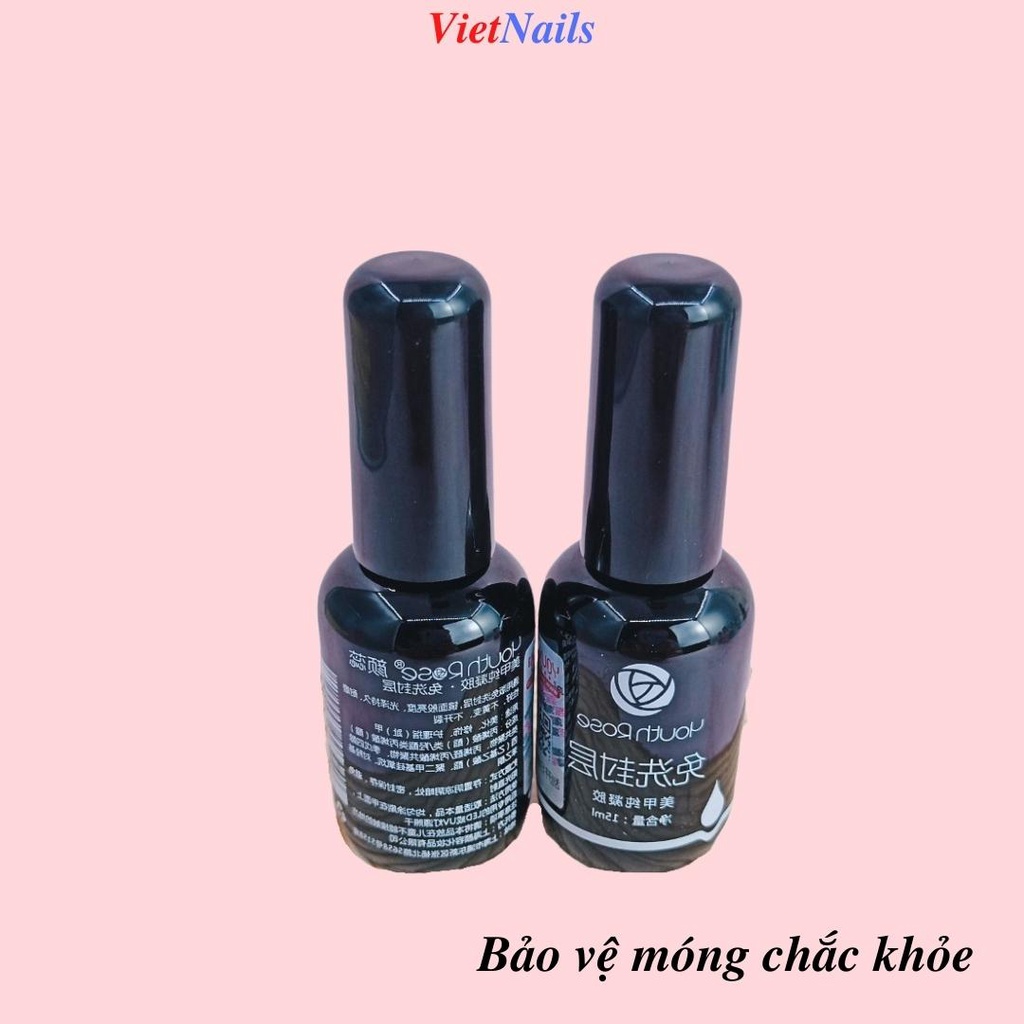Top Coat Youth Rose Top Phủ Bóng Giúp Móng Độ Bóng Và Bền Dung Tích 15ml