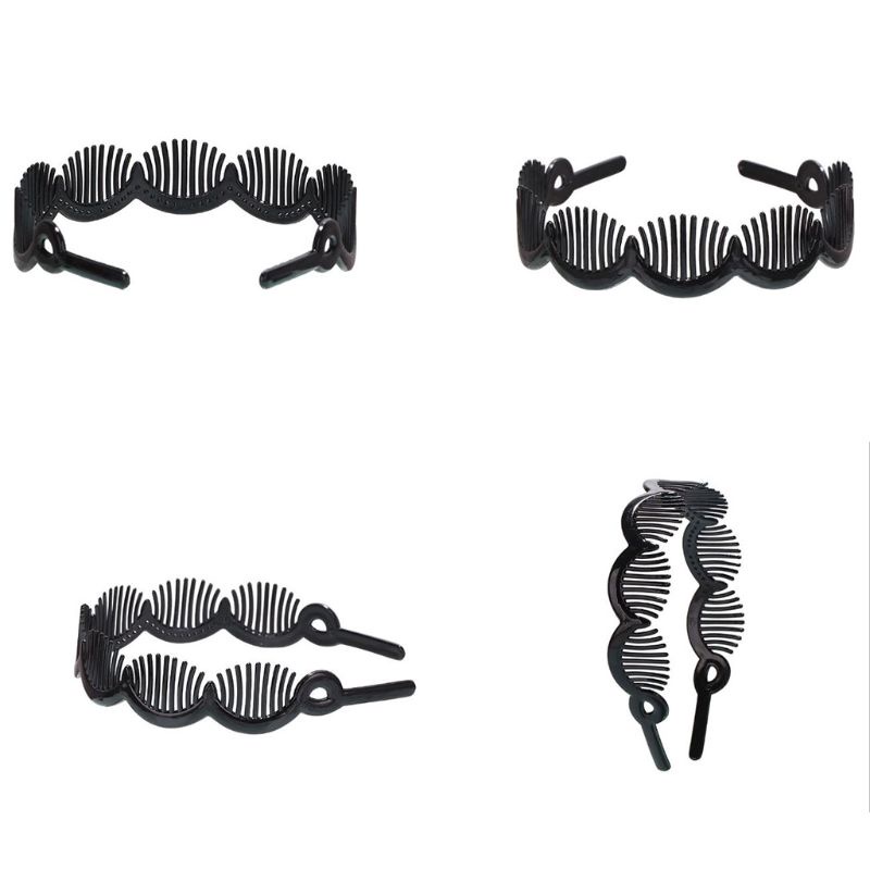 Giá Đỡ Lược Cài Tóc Bằng Nhựa Màu Đen Chống Trượt Tiện Dụng DIY