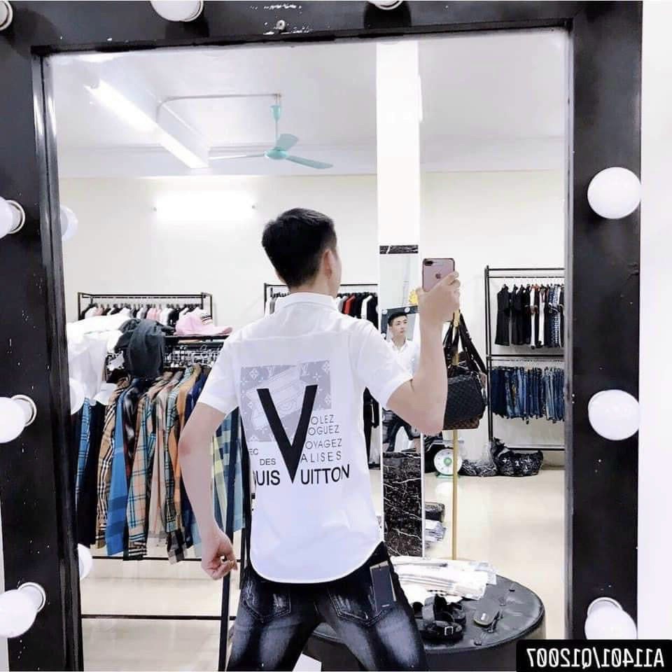 Áo sơ mi nam chất đũi hàn loang màu tay ngắn đẹp nhiều màu cao cấp AHFASHION