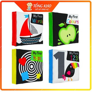(Tuyển sỉ) Bộ 4 quyển sách vải Lakarose giúp bé chơi tự lập, phát triển thị giác dành cho bé từ 0-1 tuổi