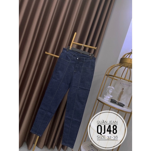 55-90kg Bigsize QUẦN JEAN PHĂNG BEN GIỮA MÀU XANH ĐẬM QJ48