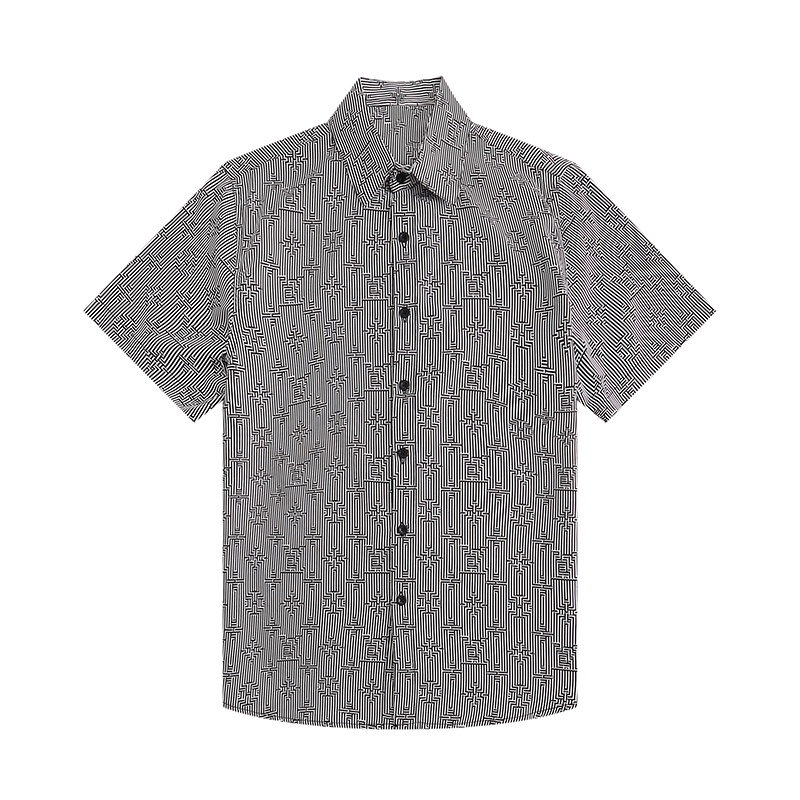 L &amp; V-Áo Sơ Mi Mềm Thoải Mái In logo allover Thiết Kế Đường Phố Cao Cấp Bắt Mắt Màu Trắng Đen Thời Trang