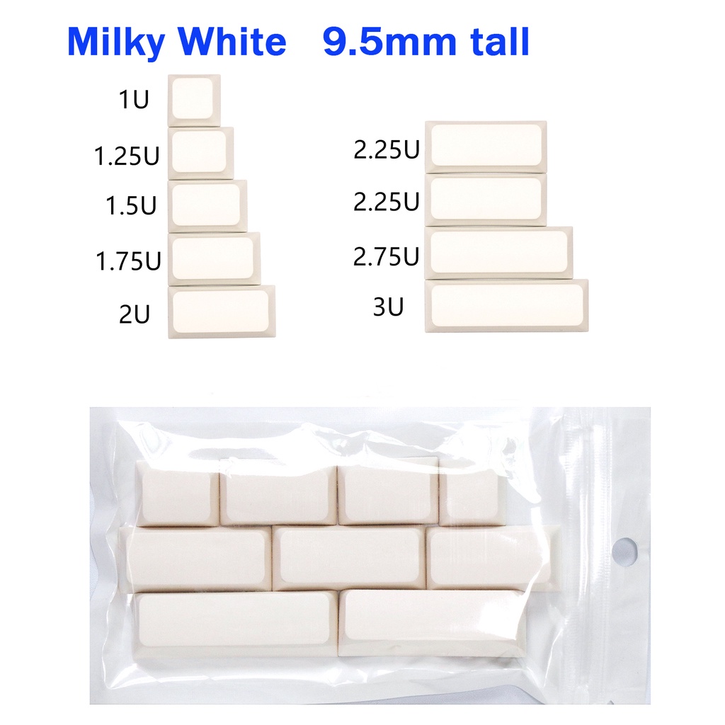 Keycap XDA PBT Split Spacebar 9.5mm Nút Bấm Bàn Phím Cơ PBT 9 Phím Tương Thích Với 61 64 68 71 75 84 980