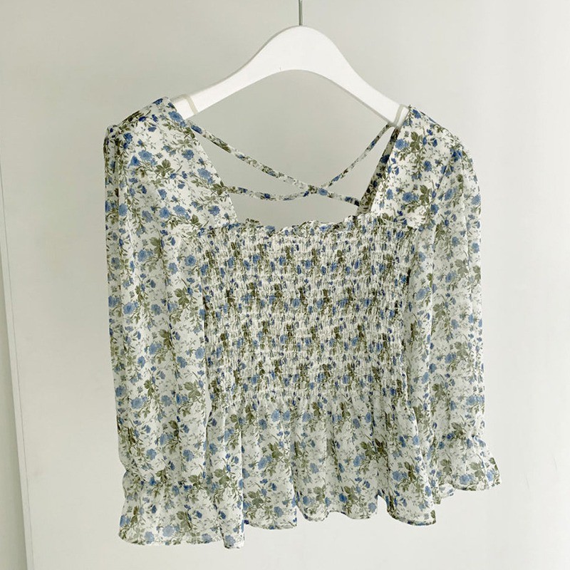 [Baywellfashion]Áo Sơ Mi Ngắn Tay In Hoa Kiểu Retro Pháp Thời Trang Mùa Hè Cho Nữ | BigBuy360 - bigbuy360.vn