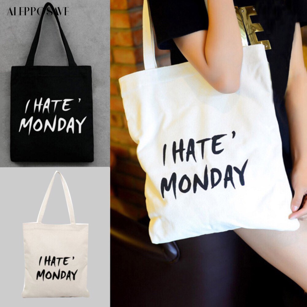Túi tote vải đi học vải bố mềm đẹp vanvas giá rẻ I HATE MONDAY