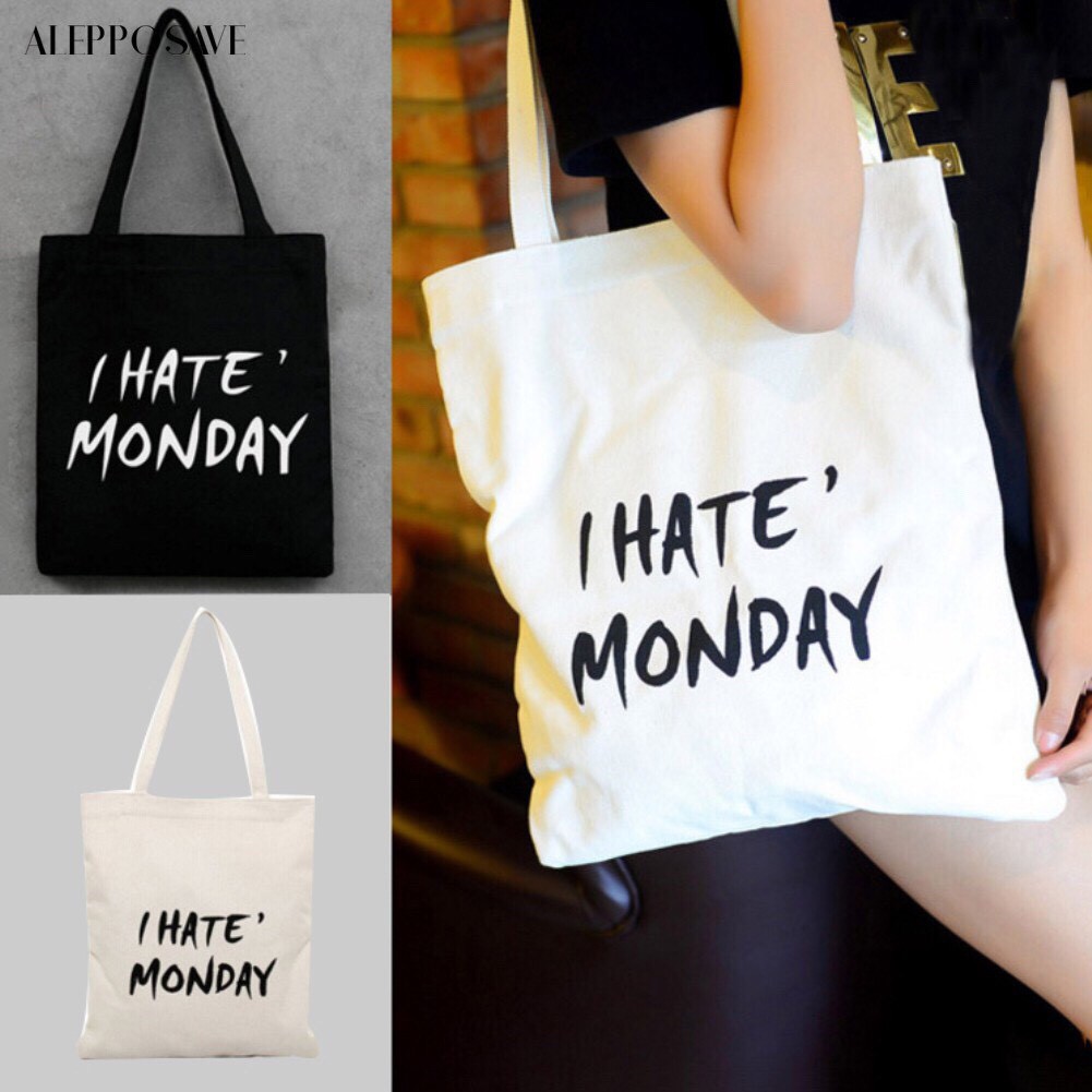 ( TÀI TRỢ GIÁ )Túi tote vải đi học vải bố mềm đẹp vanvas giá rẻ I HATE MONDAY