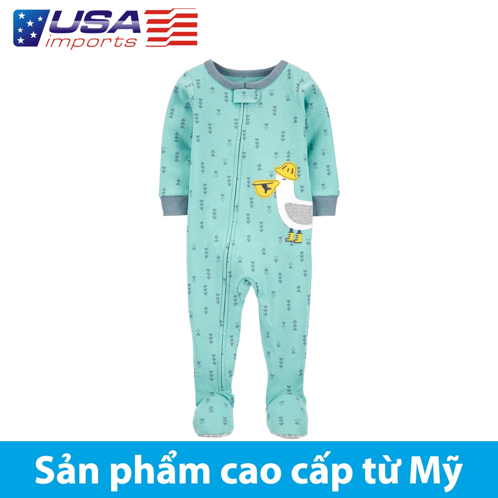 Đồ dài, đồ ngủ cotton phôm ôm thêu 3d bồ nông Car-tờ Auth Từ Mỹ (1L727010)