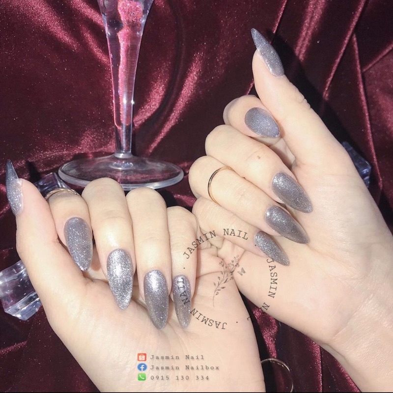 [Mã NHUQAD giảm 10% đơn 100k] [NAIL BOX] Nailbox móng úp thiết kế sẵn mẫu mắt mèo kim cương
