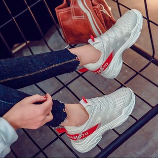 Giày Thể Thao Yohji Yamamoto Trắng Sọc Đỏ Cá Tính